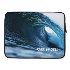 Laptop Sleeve - Blue Ocean Wave - Peace Be Still