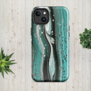 MagSafe® tough case for iPhone® 14 - Green, Black and Gray Marble