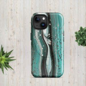MagSafe® tough case for iPhone®15 - Green, Black and Gray Marble