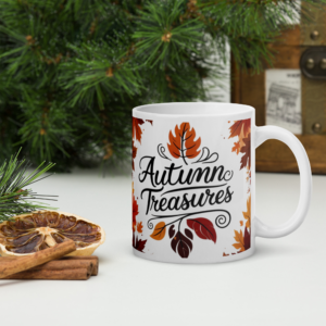 White glossy mug - Autumn Treasures