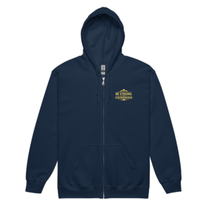 Unisex heavy blend zip hoodie - Be Strong and Courageous